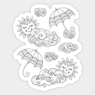Noncolored Fairytale Weather Forecast Print Sticker